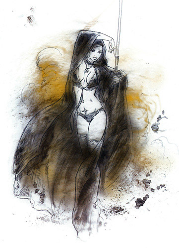 Goddess Ama-No-Uzume and Dawn Sketch